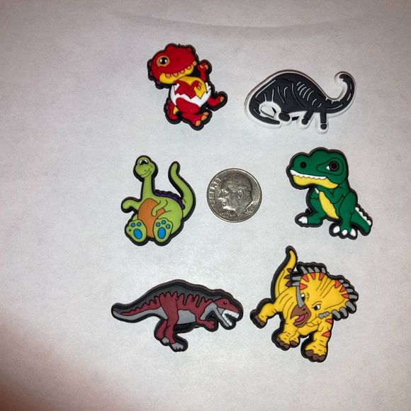Accessories New Kids Dinosaur Jibbitz Croc Shoe Charms 6pc Set Lot